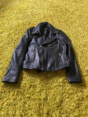 Lamarque Black Leather  Biker Jacket M